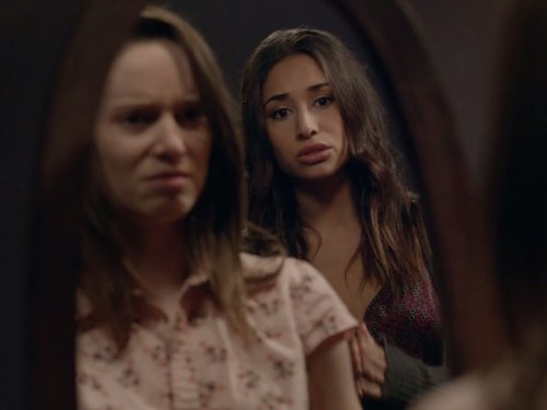 Still of Alison Louder and Meaghan Rath in Being Human (2011)