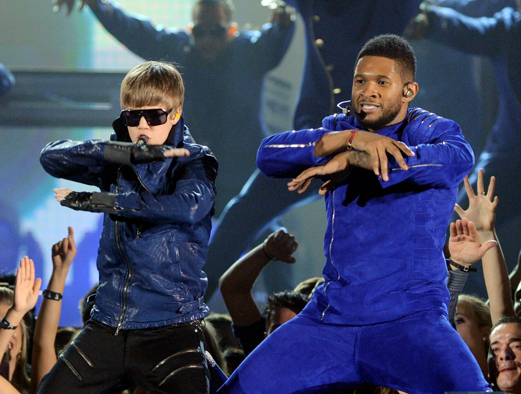 Usher Raymond and Justin Bieber