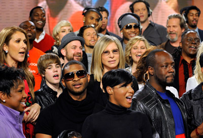 Barbra Streisand, Vince Vaughn, Céline Dion, Toni Braxton, Wyclef Jean, Gladys Knight, Kristian Bush and Justin Bieber