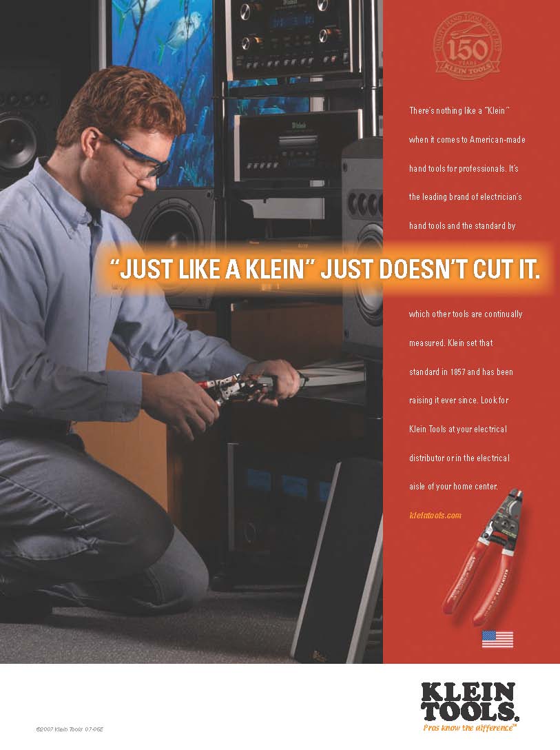 David Dietz in a print ad for Klein Tools