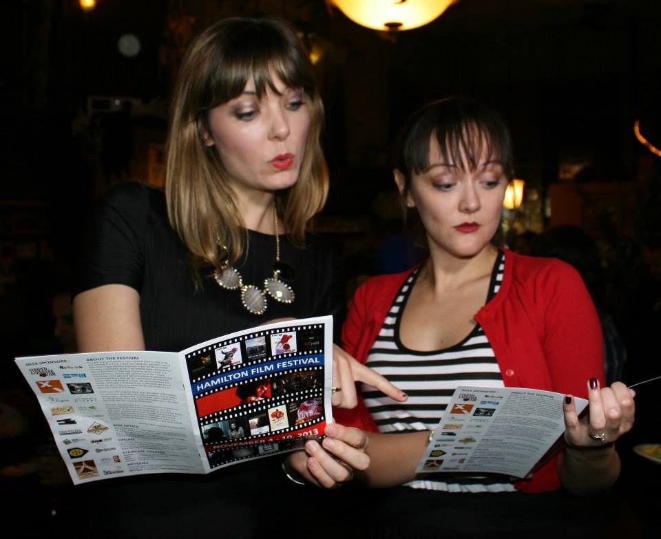 Heather Dicke and Katie Uhlmann of Katie Chats at the 2013 Hamilton Film Festival.
