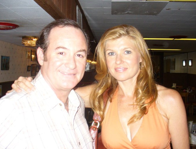 David Born and Connie Britton on the set of Friday Night Lights.