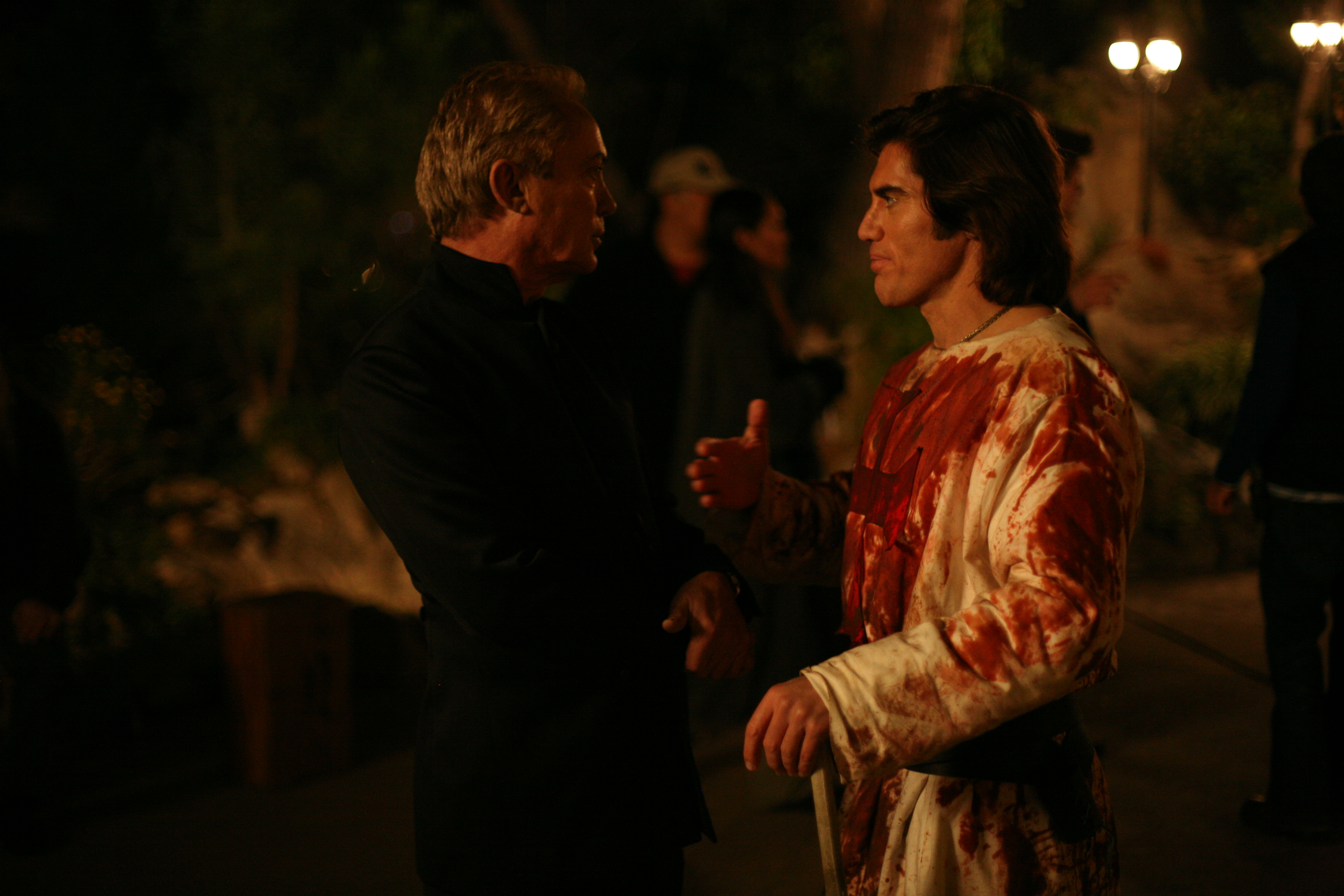 Udo Kier and Paul Sampson on the set of 