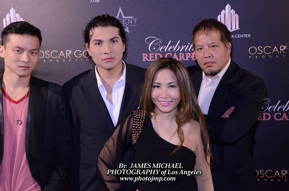 John Wusah, Chris Gonzales, Tracy Mcnulty and Craig C. Chen at Oscar Viewing party event 2013