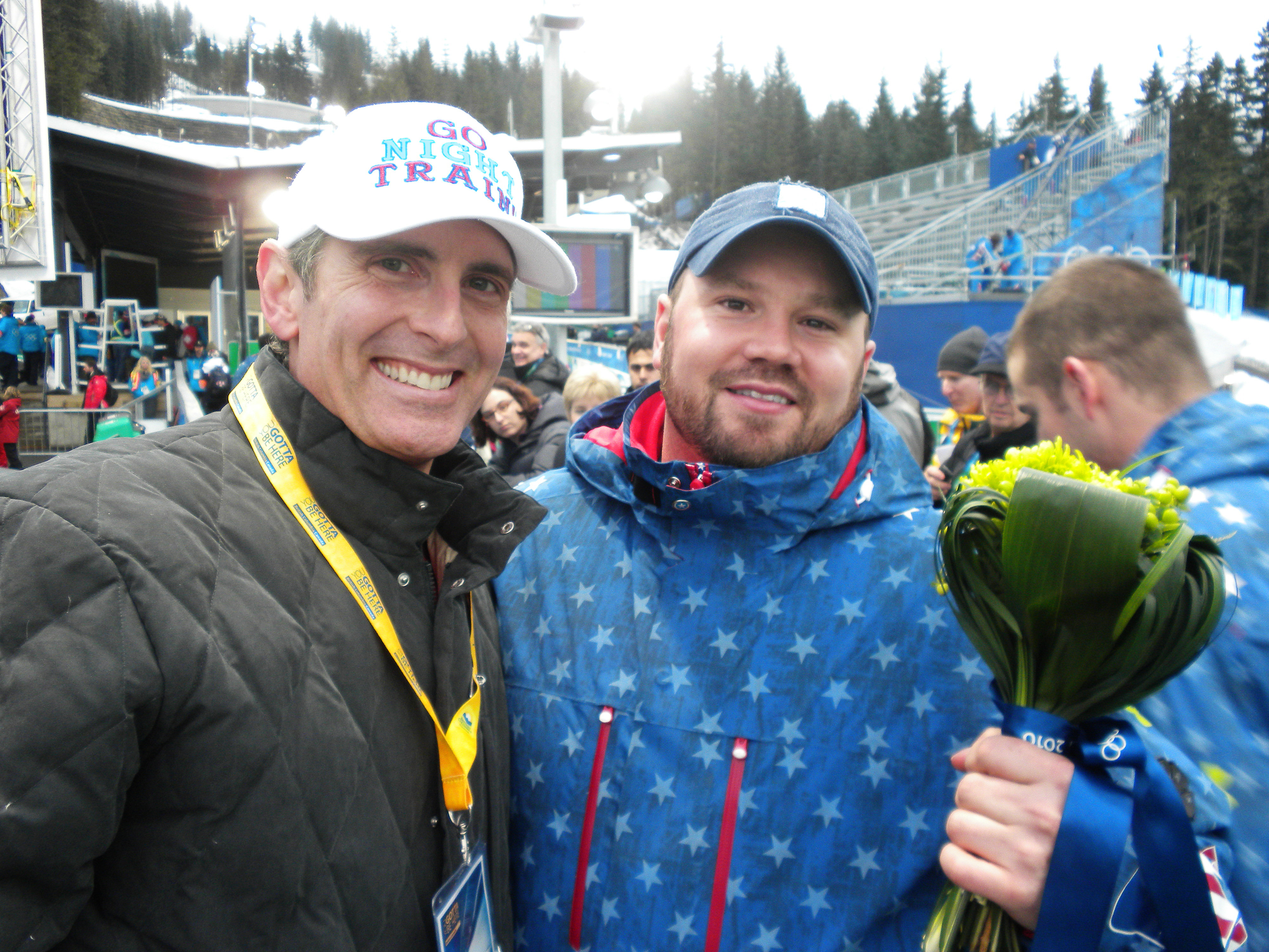 Dr Brian Boxer Wachler and Steven Holcomb as he just won Olympic Gold