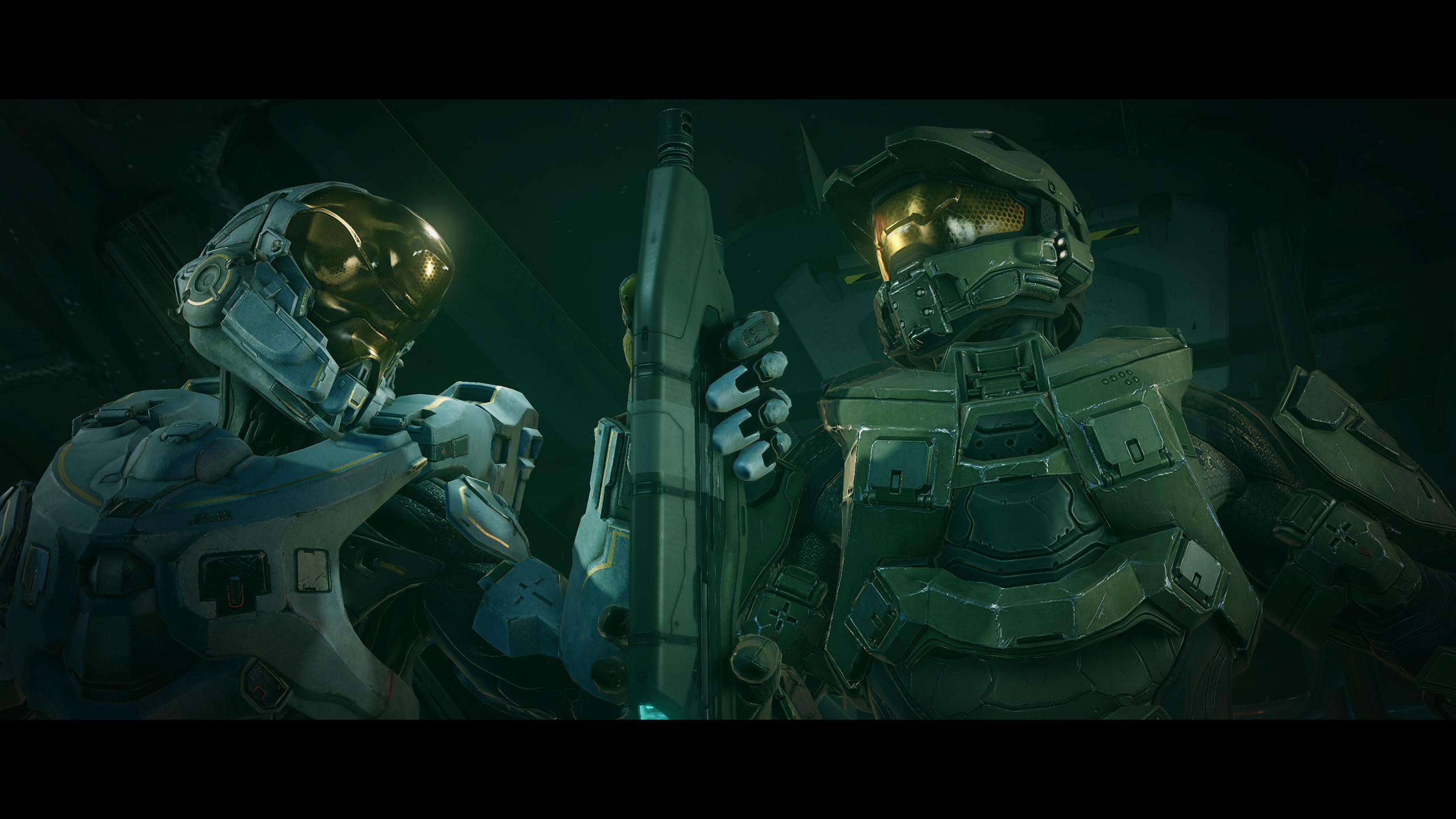 Still of Steve Downes and Brittany Uomoleale in Halo 5: Guardians (2015)