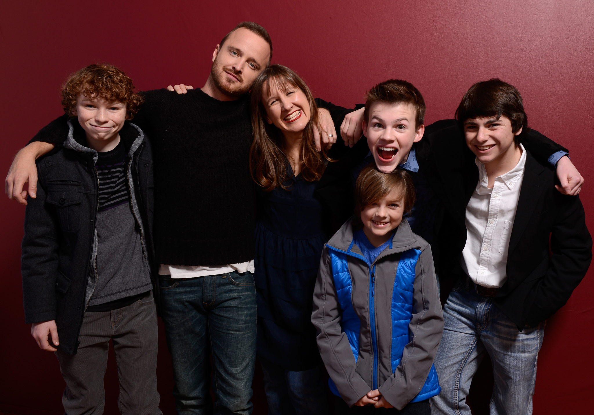 Kat Candler, Aaron Paul, Dylan Cole, Deke Garner, Josh Wiggins and Camron Owens at event of Hellion (2014)