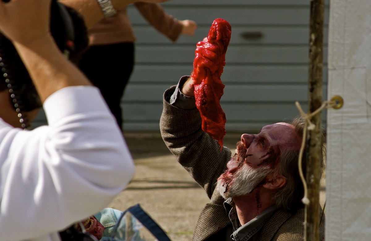 Catered lunch on the set of Naughty Little Reaper.