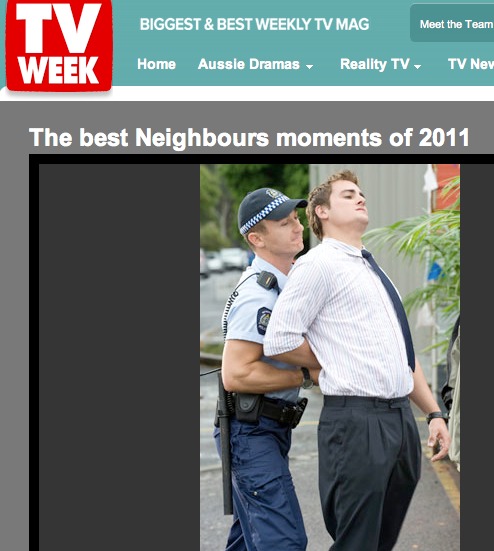 Actor DAN HAMILL mentioned in TV WEEK best Neighbours moments of 2011 for his role WES HOLLAND.