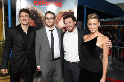 James Franco, Seth Rogen, Danny McBride and Amber Heard at event of Mari Huanos ekspresas (2008)