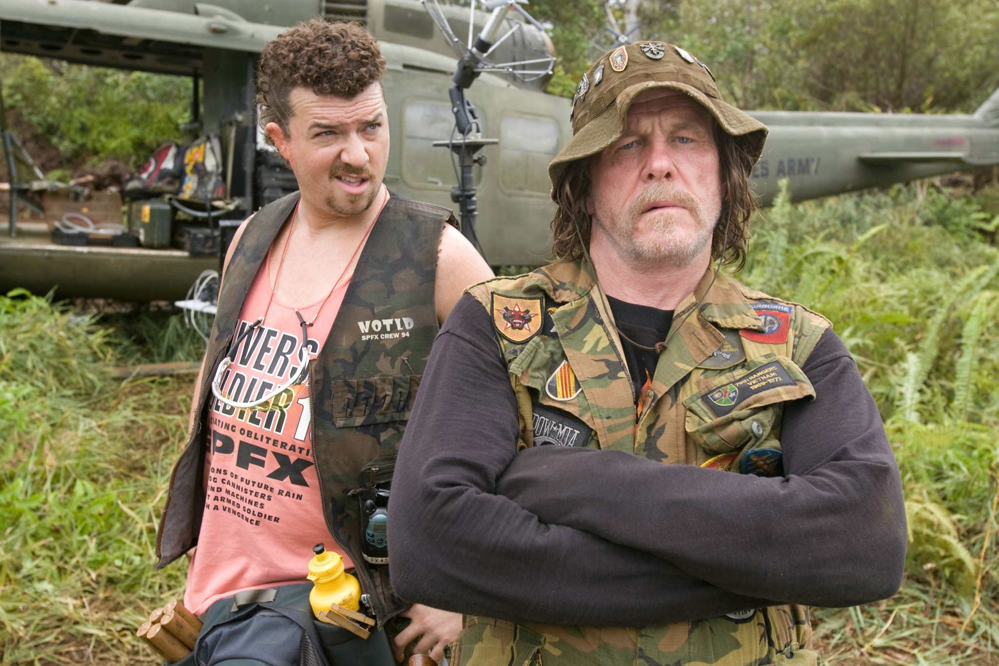 Still of Nick Nolte and Danny McBride in Griaustinis tropikuose (2008)