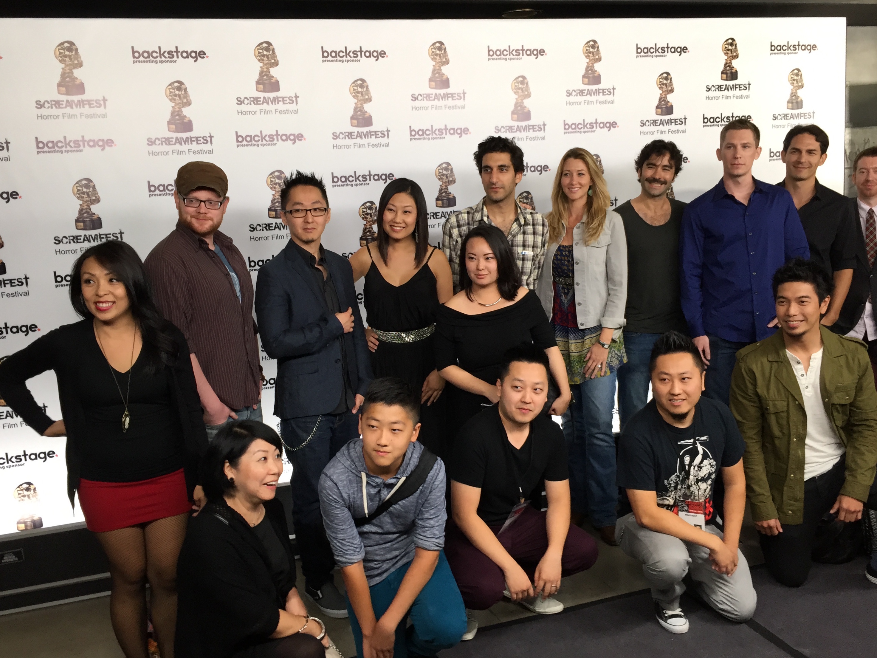 Cast and crew of Sentient at Screamfest