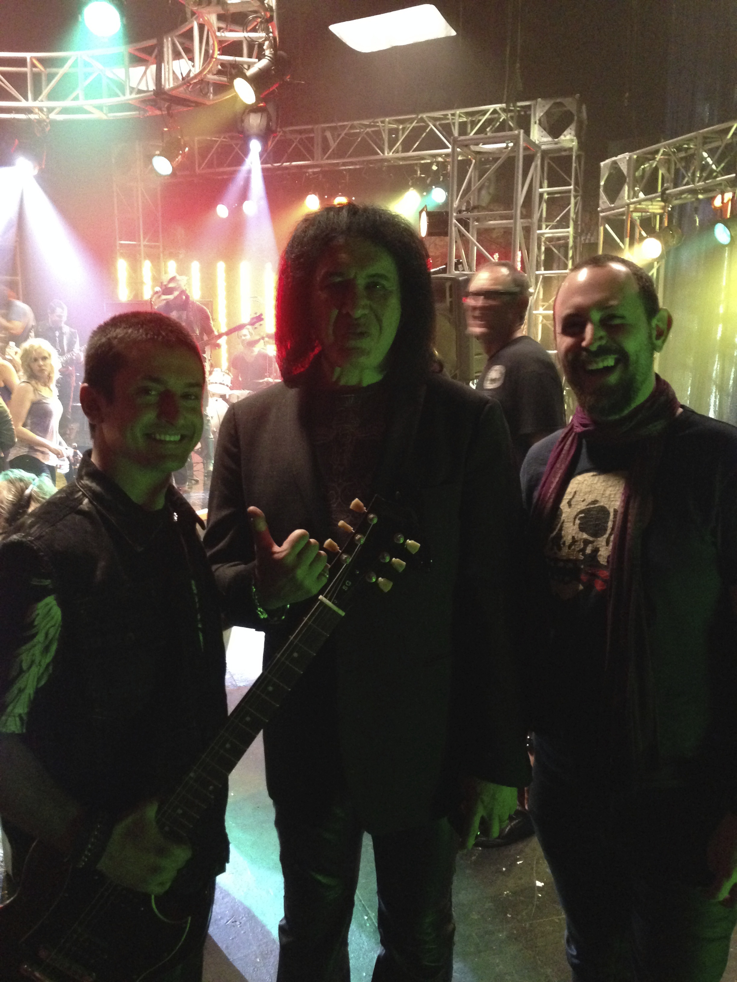 on the set of CSI with Gene Simmons