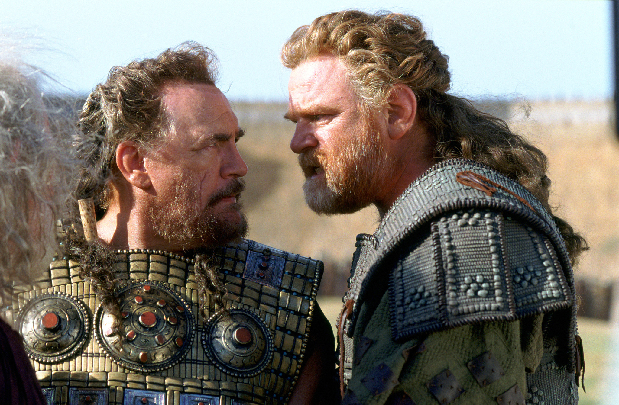 Still of Brian Cox and Brendan Gleeson in Troy (2004)