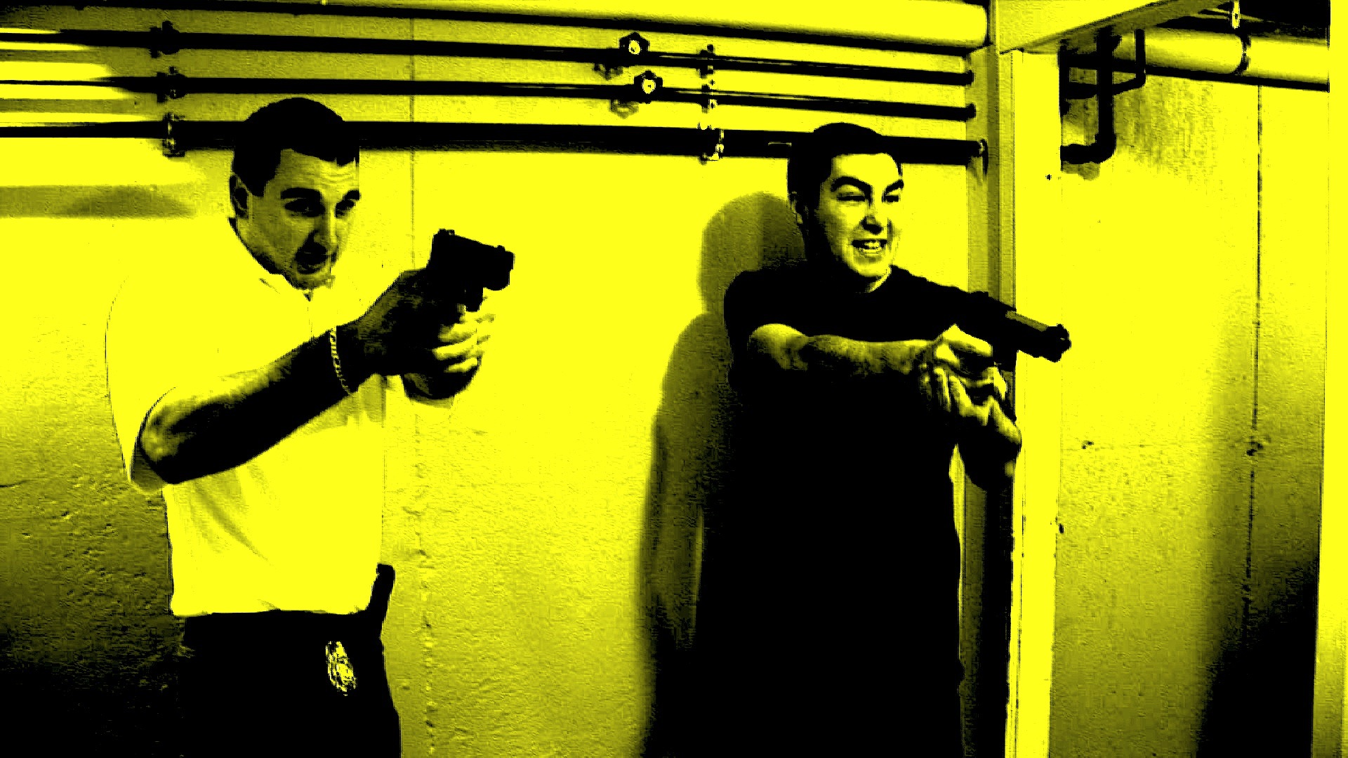 Still of John Ciaramaglia and Brian Clark in Aim Point Shoot (2013)