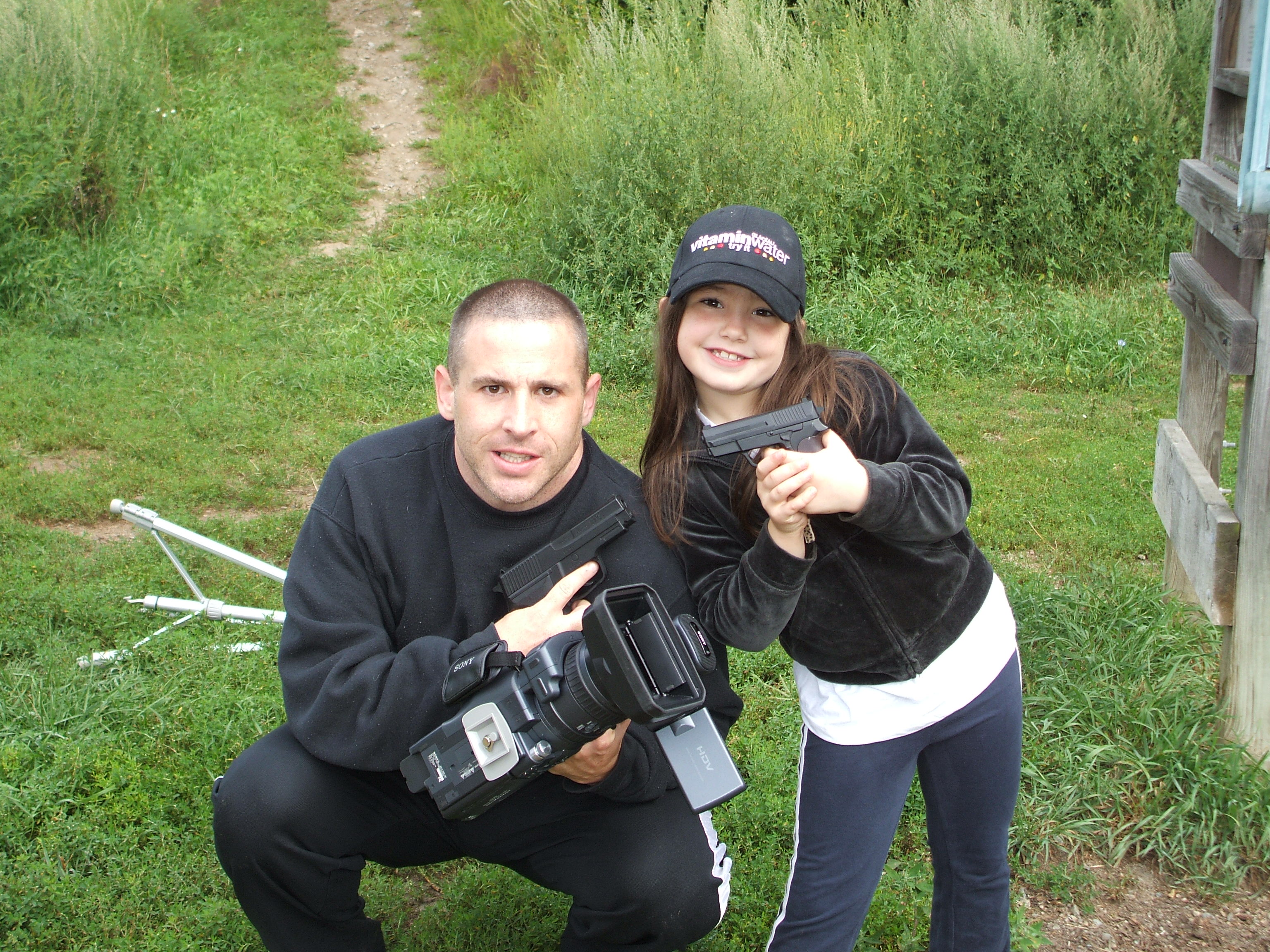 Stephen Cook and Stephanie Ciampa during the filming of Aim Point Shoot (2013)