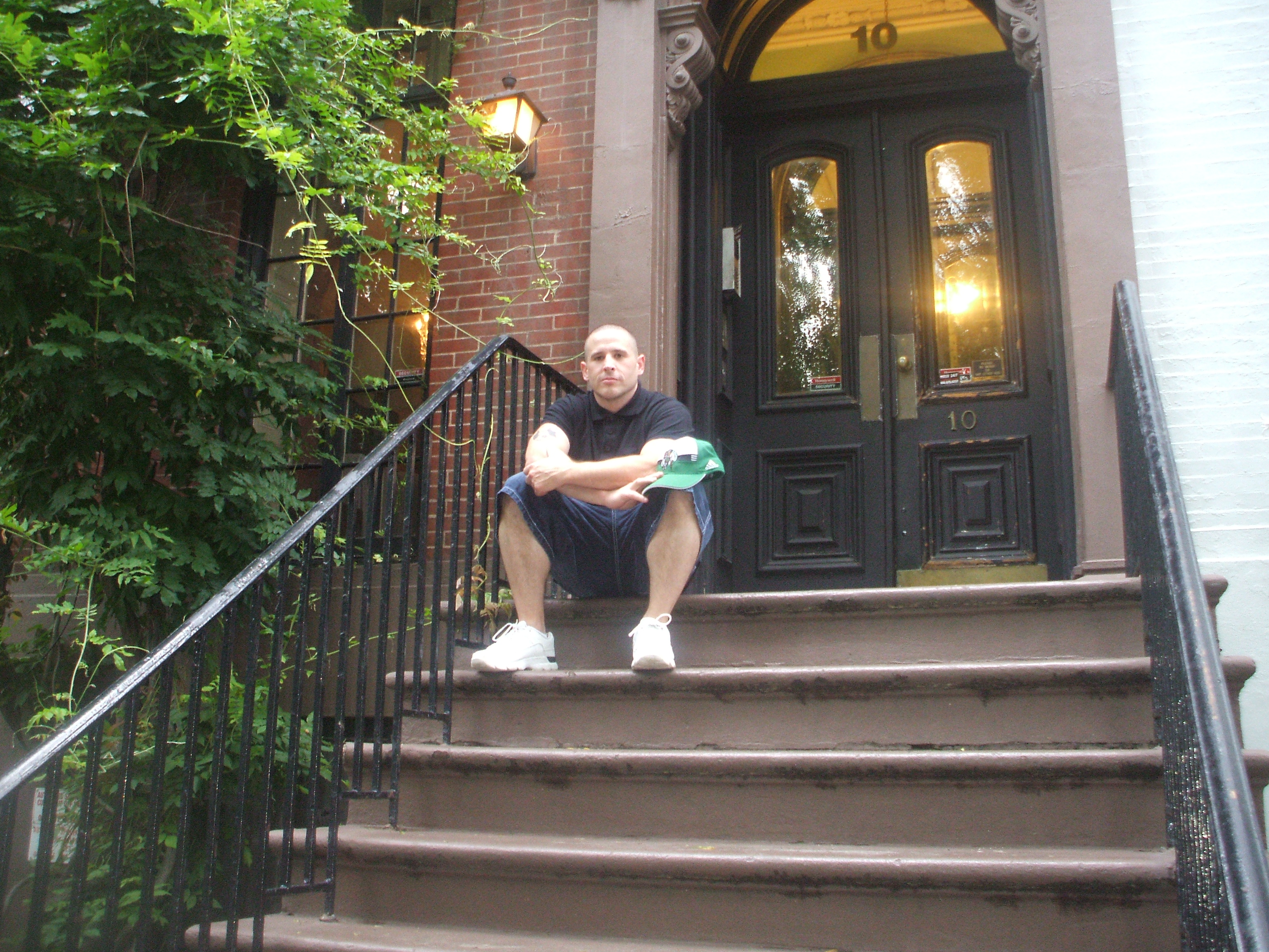 Stephen Cook loving it -Exterior of the Cosby Show house