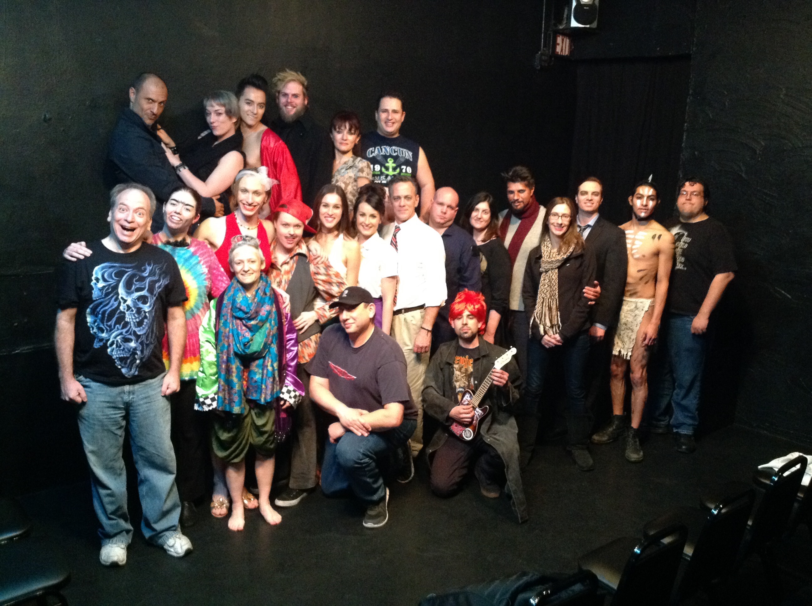 The full cast and crew of Zombie Joe's 50 Hour Drive-By Theatre Festival (1/25/2016).