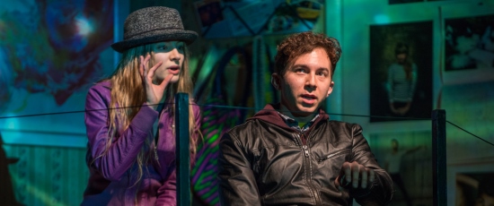 Melanie Neilan and Aaron Himelstein as Sonya and Alex in Russian Transport at the Steppenwolf Theatre Company