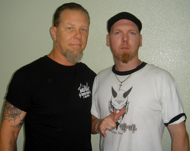 Me, backstage with Metallica's James Hetfield