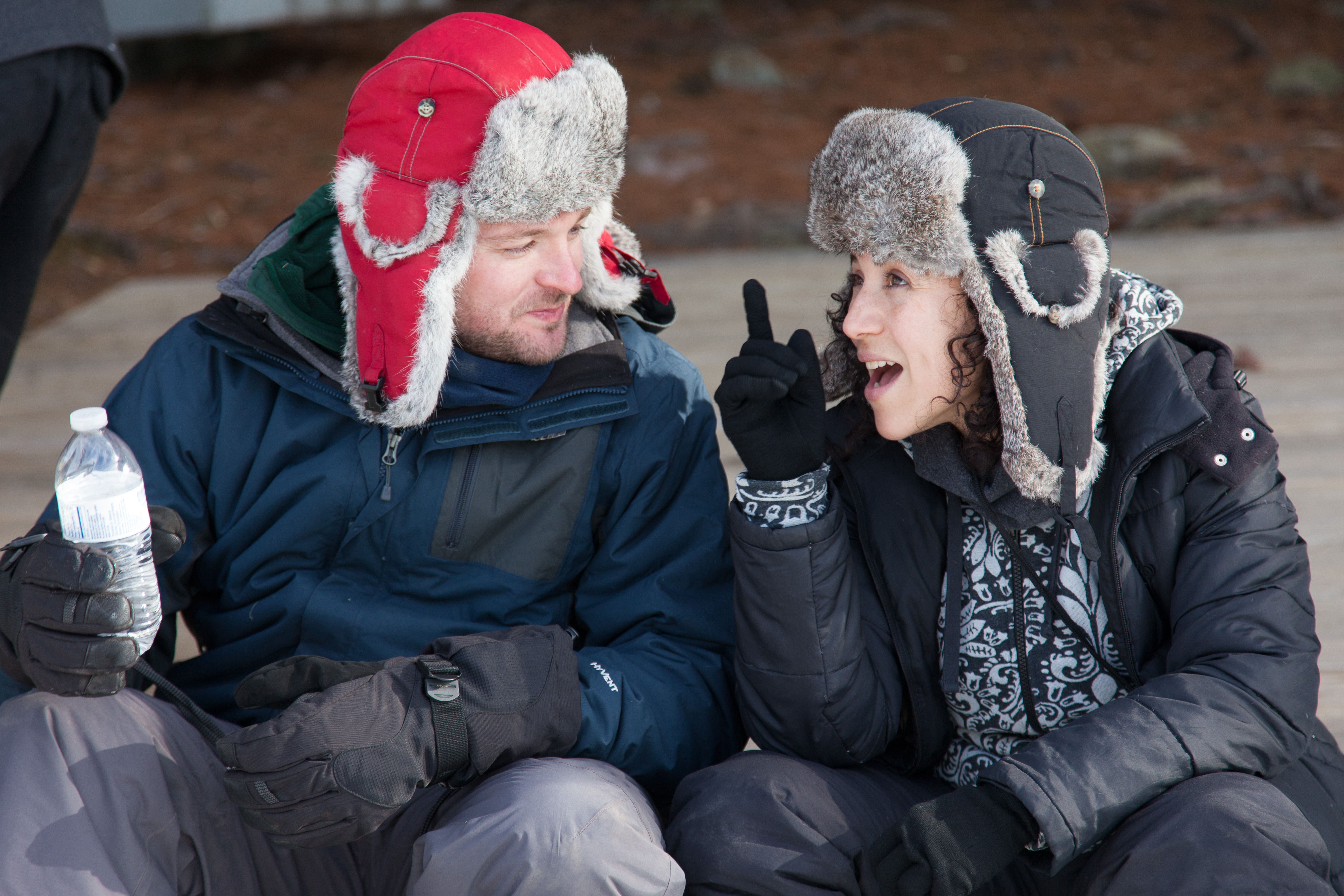 Director Ian Bibby and cinematographer Yessica Curiel Montoya on the set of Mainland.