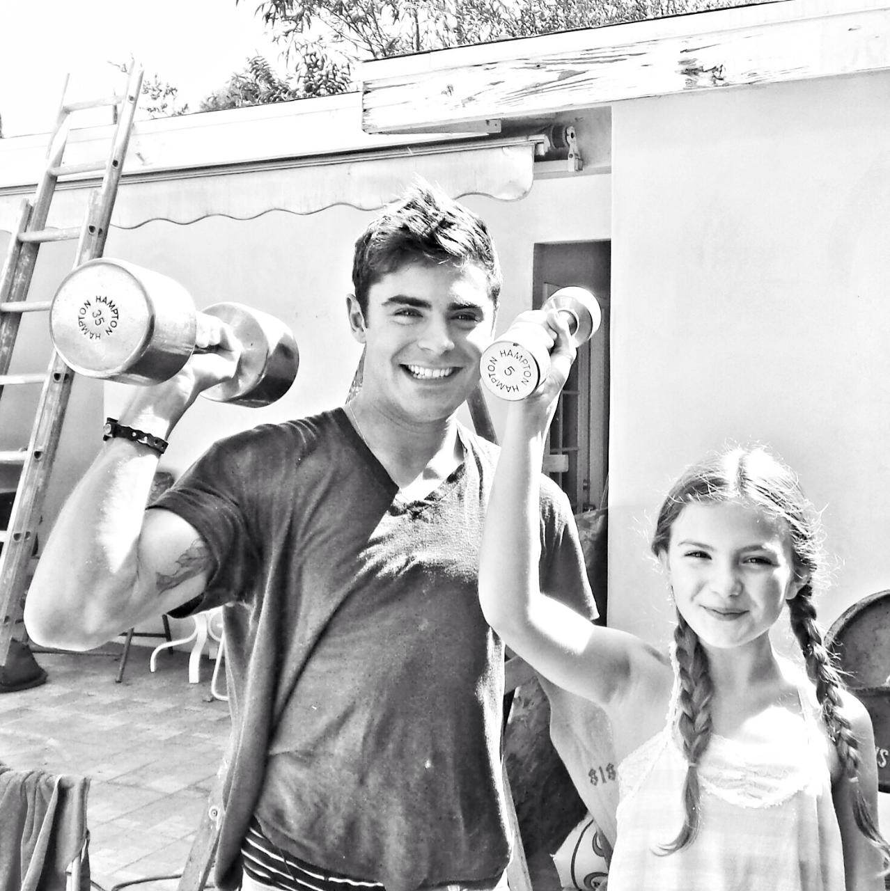 Chiara Aurelia & Zac Efron on the set of We Are Your Friends August, 2014