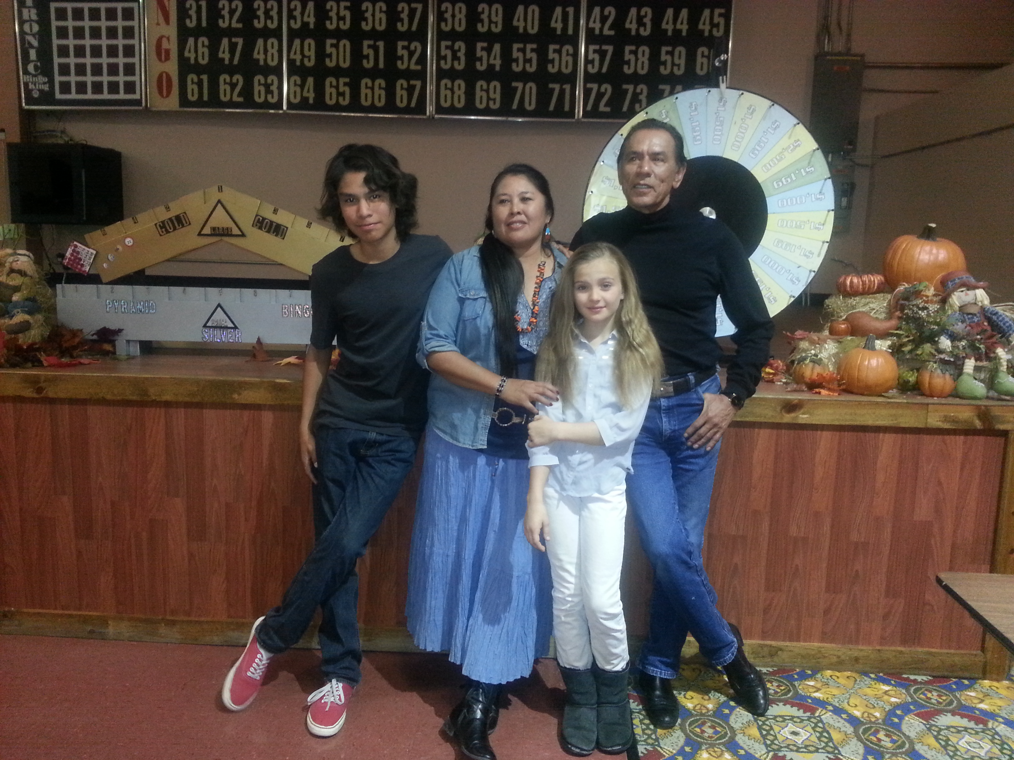Chiara Aurelia filming Gaming with Wes Studi and Forrest Goodluck, 2013
