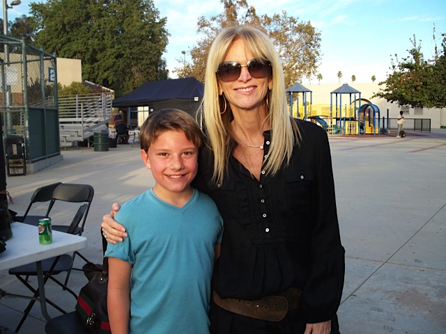 TJ with Harriet Greenspan on the set of Little Monsters.