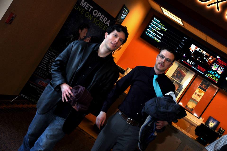 Actors Tom Pomfret (Richard Fanning) and Ken Holmes (Christopher Thomas) before a screening of 