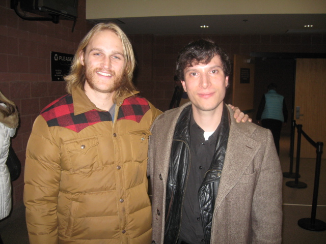 Actors Wyatt Russell (Freddy) and Ken Holmes (Burglar) after a screening of 