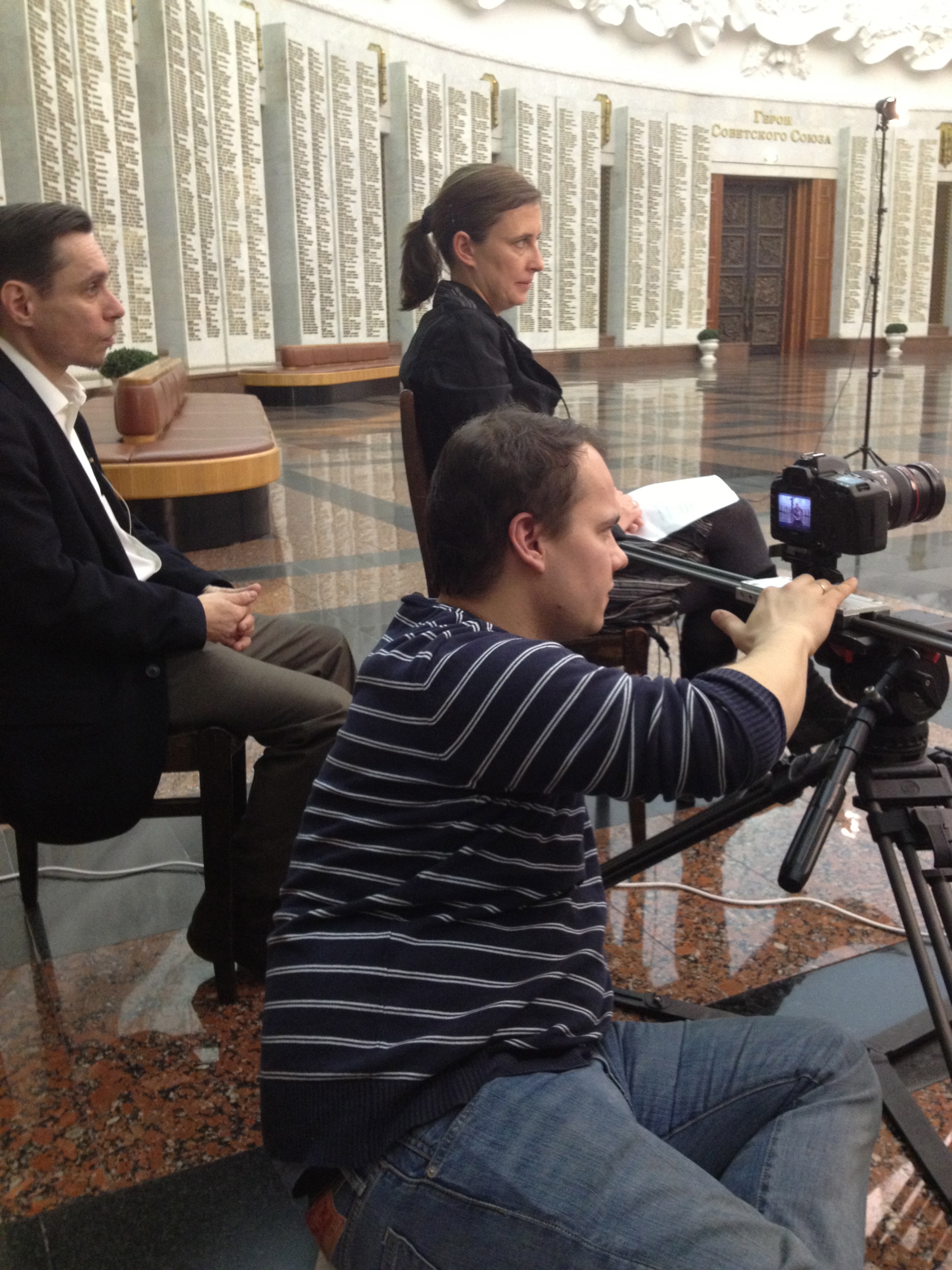 Fruzsina Skrabski and Dániel Farkas (DOP) on the shooting of Silenced shame. Moscow, 2013.