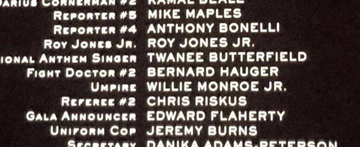 MY FIRST MOVIE CREDIT (Southpaw) even though I got cut from the movie.