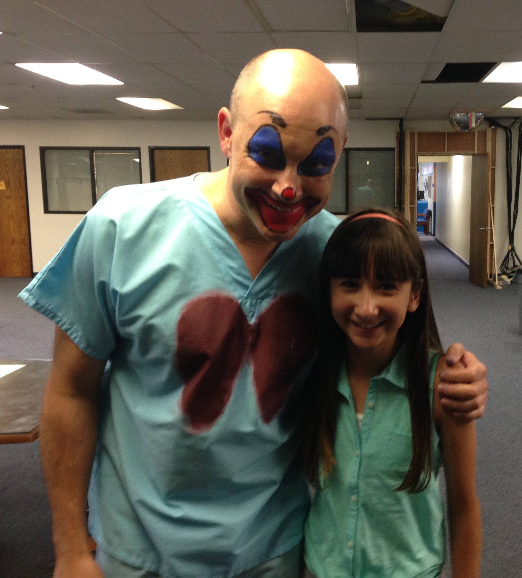 Lauren Reel and Rob Corddry on set of Children's Hospital