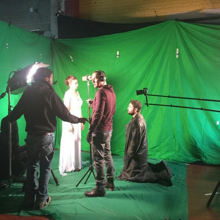 Shooting on green screen for Lucifer
