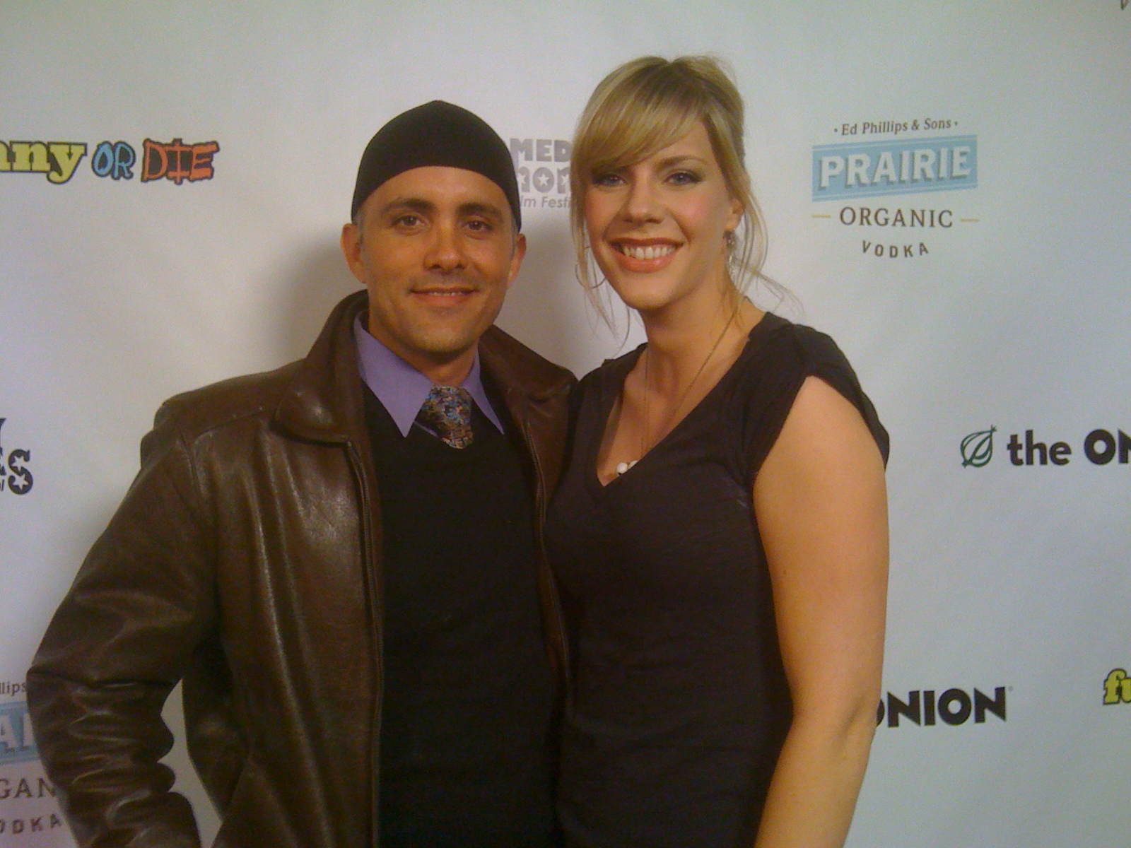 Simon Anthony and Jenny Flack at a Los Angeles Film Festival for After Dinner.