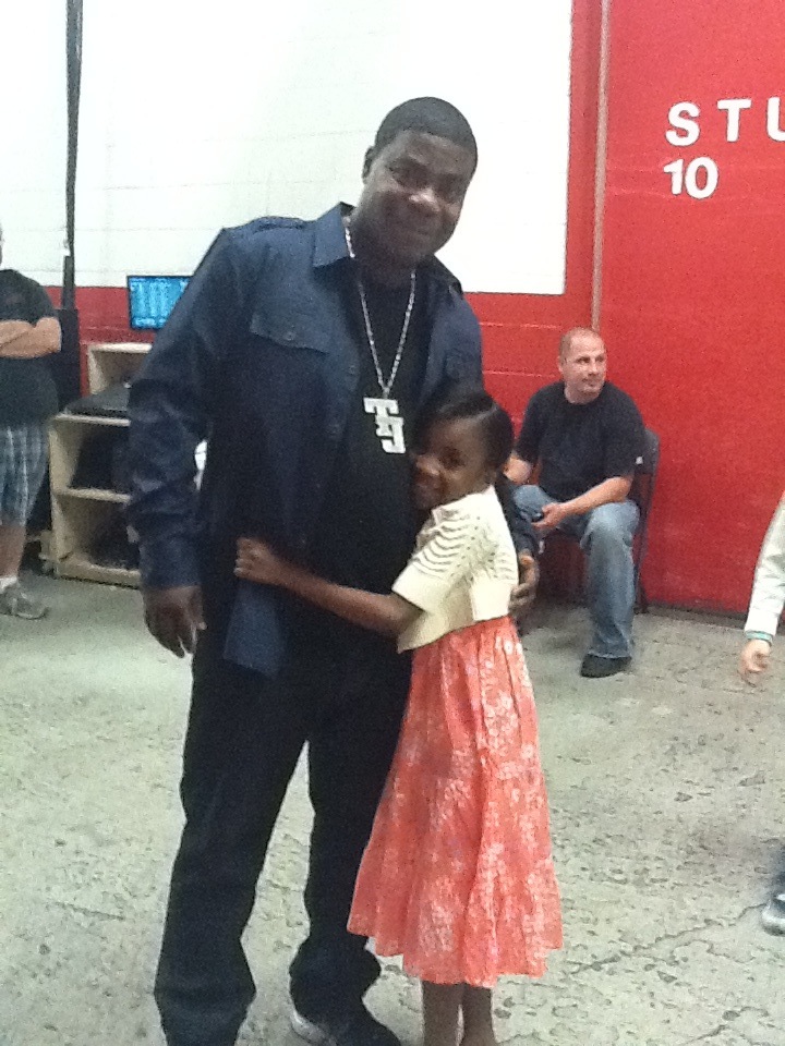 Demi and Tracy Morgan on set of 30 rock.