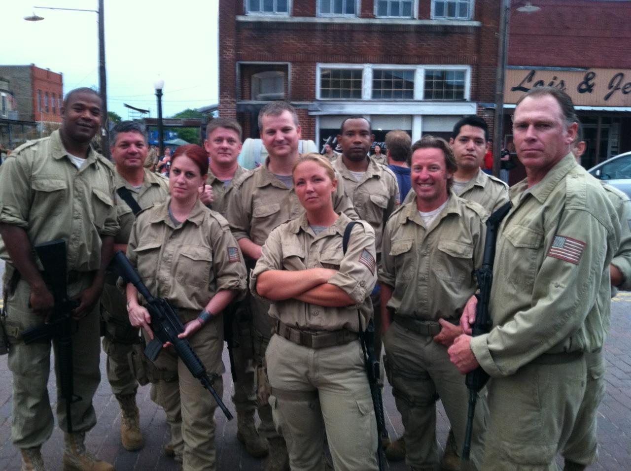 The first team Patriots. On the set of Revolution