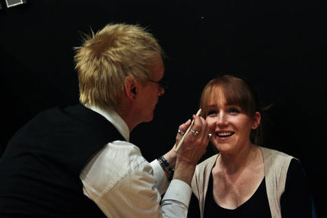 Alastair doing Naseen's make-up in Gary Wilson's 