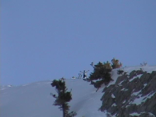 Kurtis Anton atop Airport Bowls, mammoth lakes backcountry, Pre-Descent