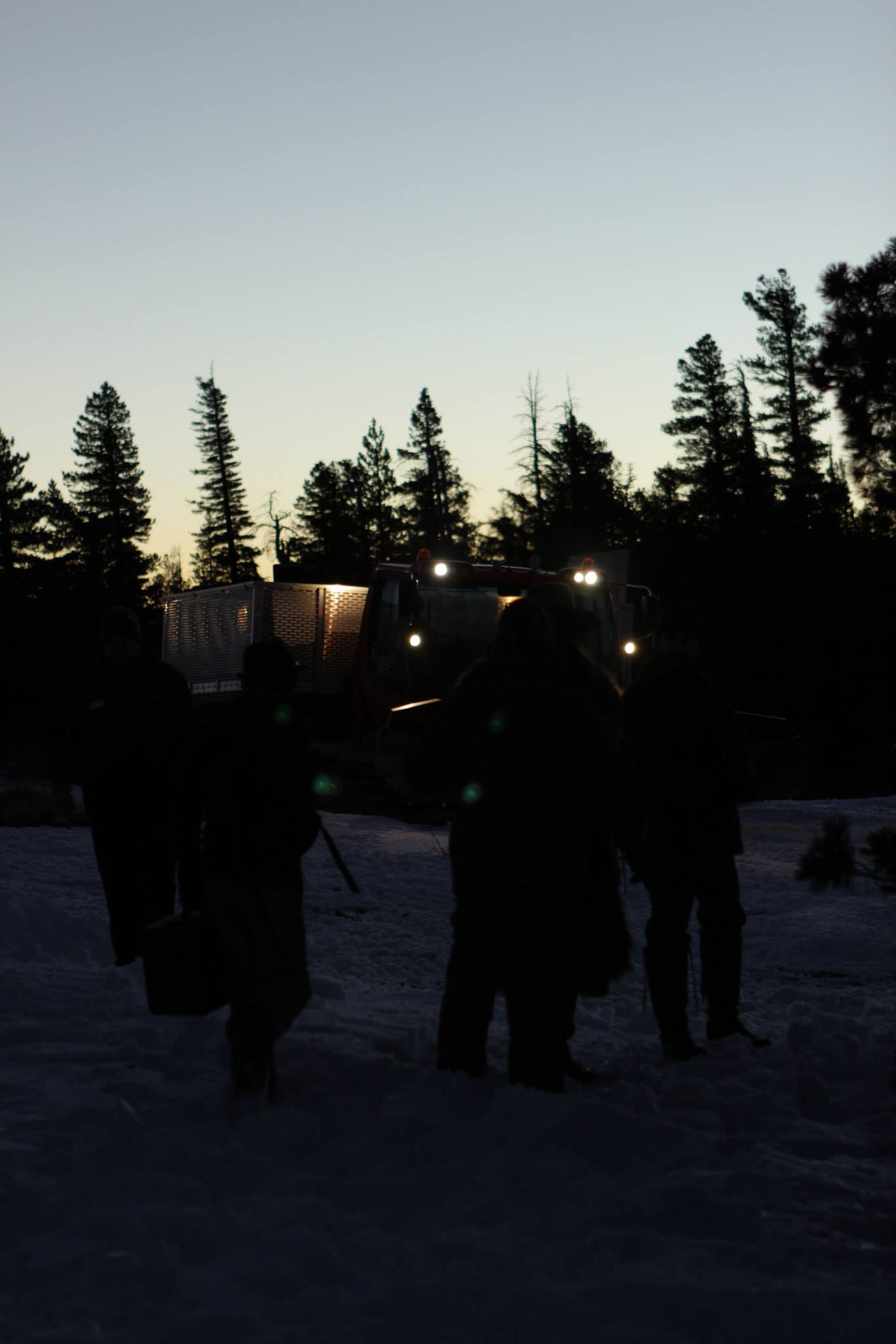 On Location - Scene One Filming, What Child Is This 1-24-15, sunrise at Ansel Adams Wilderness Area-MMSA Moving Us to Location, Early AM