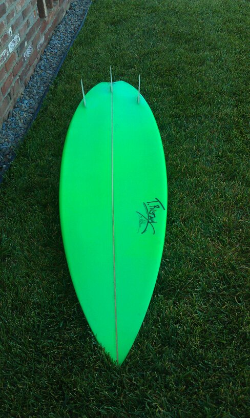 The front end of the boards I make in my sons name T.Rustam Surfboards
