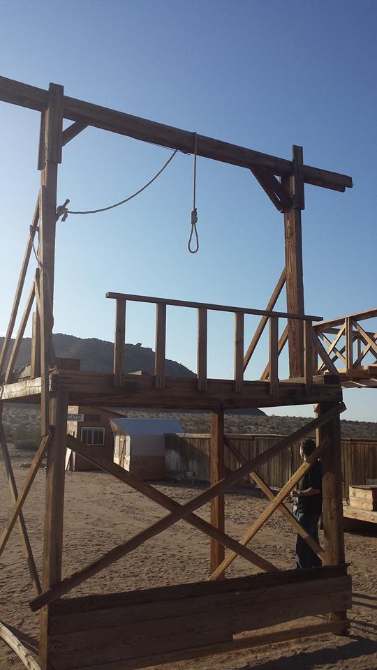 The gallows at Whitehorse Ranch in David Gutel's production, Peace of Mind