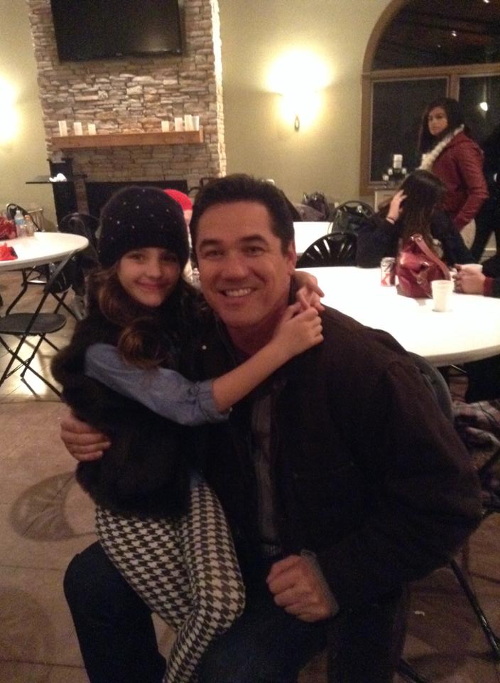 On set with Dean Cain filming JINGLE BEELE.