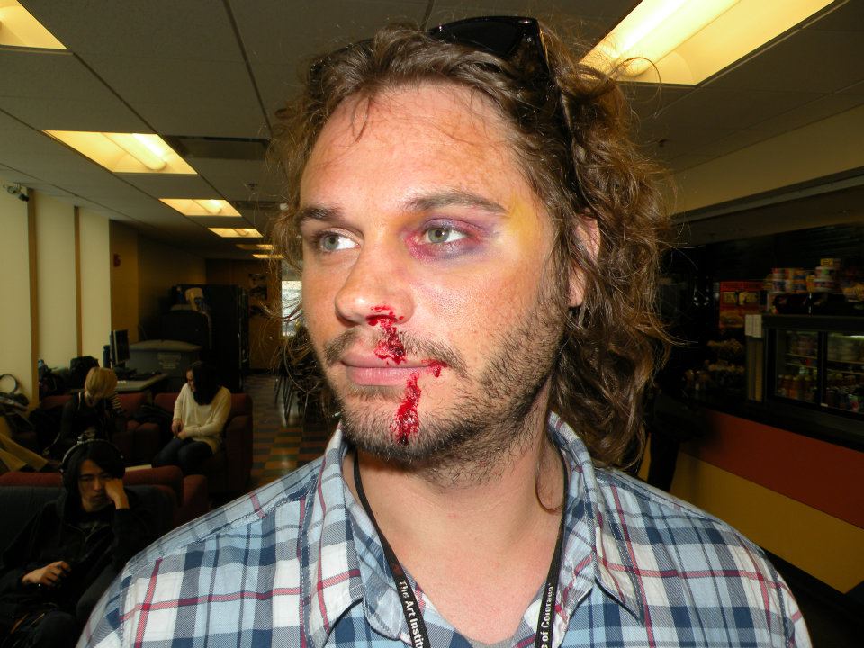 Special FX Makeup By Cory Bloody Nose, Black Eye, and Split Lip for fight scene in a film short