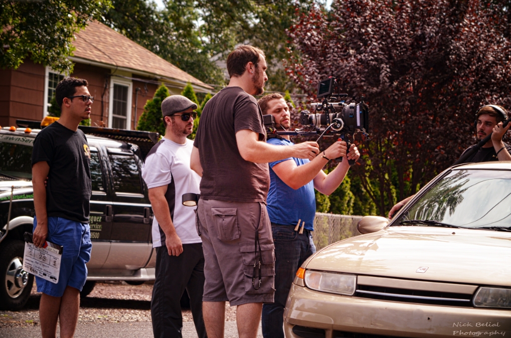 Cast and crew on the set of Mario Cerrito's 'The Listing'.