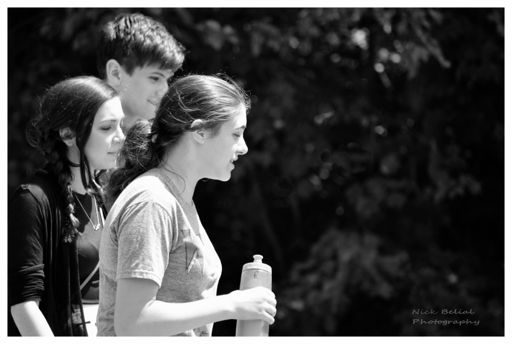 Director Emily DiPrimio on set with actors Lea Falcione and David Armanino