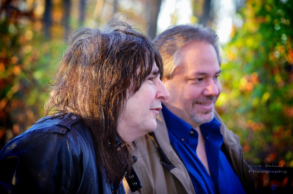 Production still from Hayride: A Haunted Attraction with guitarist Ron E. Kayfield and Brian Dunn.