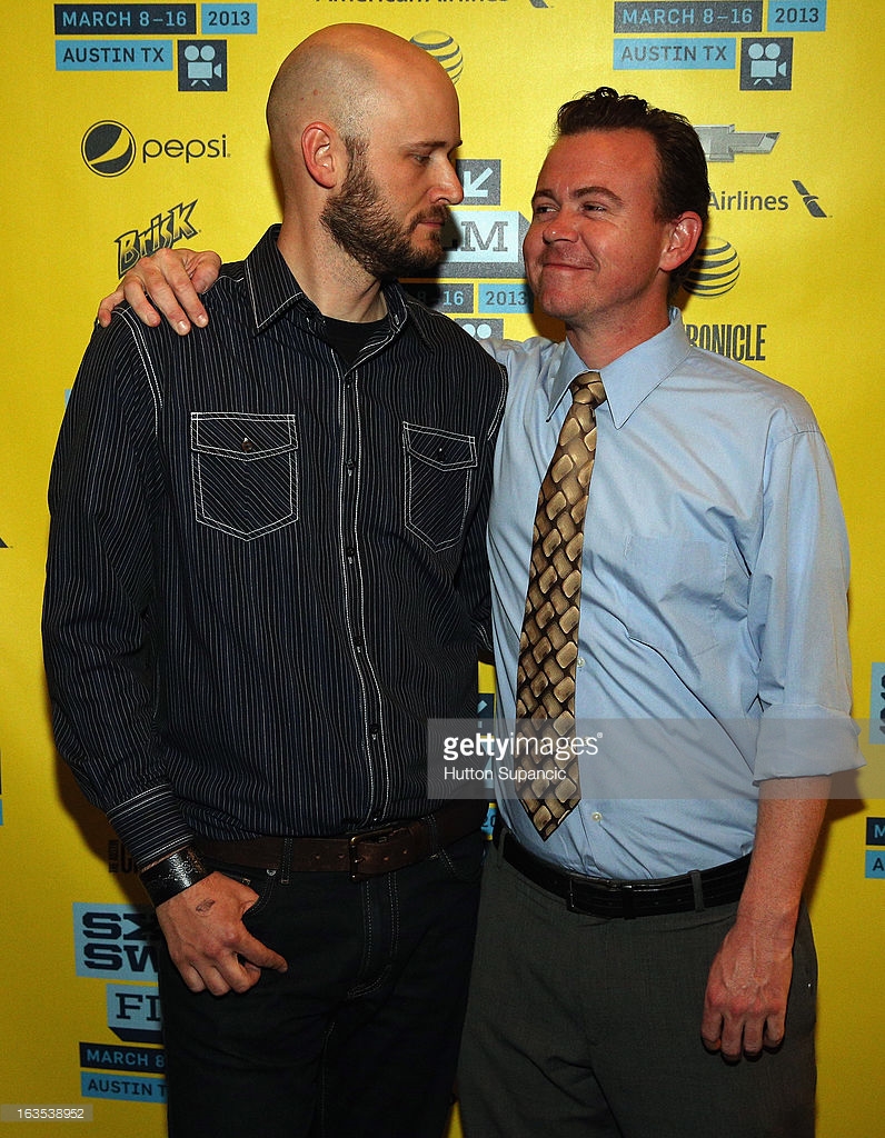 Producer Chris Ohlson and writer/director Sean Gallagher pose in the greenroom at the screening of 'Good Night' during the 2013 SXSW Music, Film + Interactive Festival at The Long Center on March 11, 2013 in Austin, Texas.