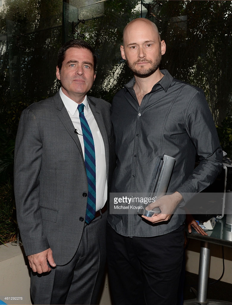 President of Film Independent Josh Welsh, wearing Piaget, and producer Chris Ohlson, winner of the Piaget Producers Award, attend the 2015 Film Independent Filmmaker Grant and Spirit Awards nominee brunch with Piaget at BOA Steakhouse on January 10, 2015