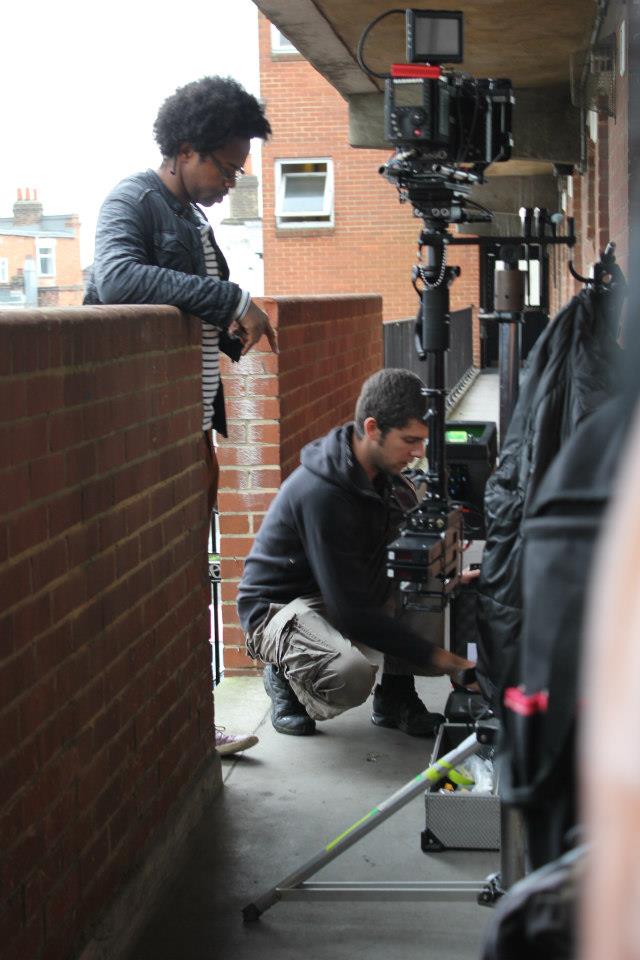 Paul R. Brewster, Producer, and Matteo Cosorich, Steadicam Operator on set The Blues Lover